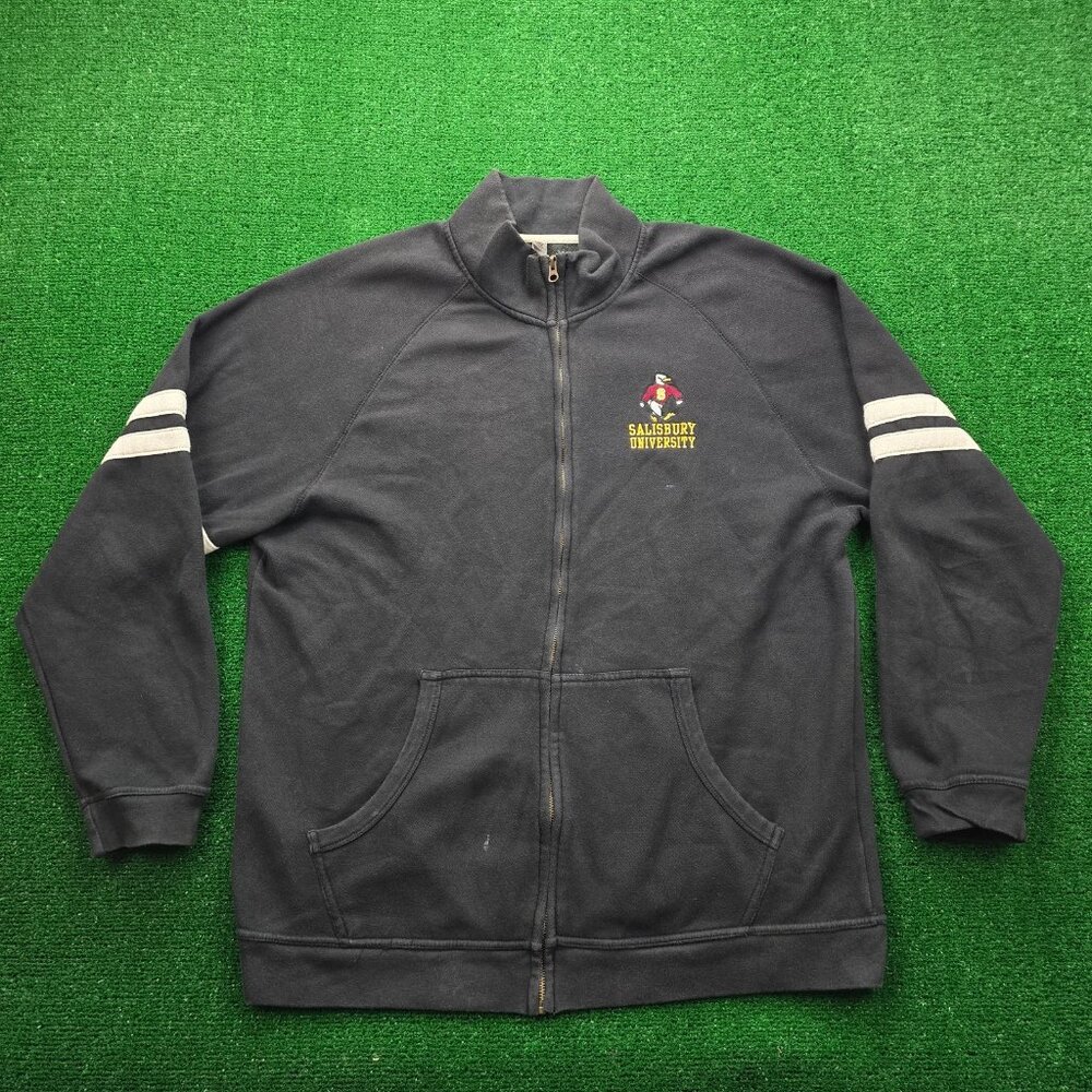 Salisbury University Gulls Jacket Mens‎ 2XL Black Full Zip Embroidered Logo